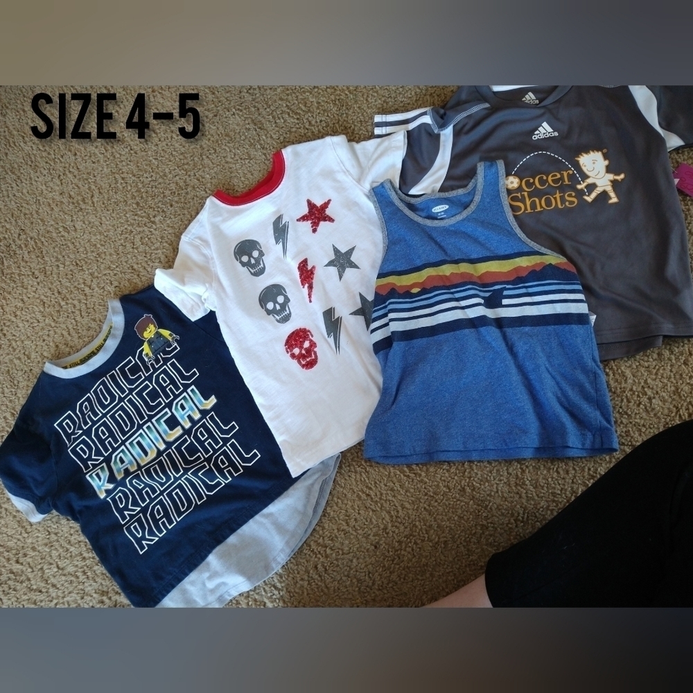Boys 4-5 Shirt Bundle Lot Summer